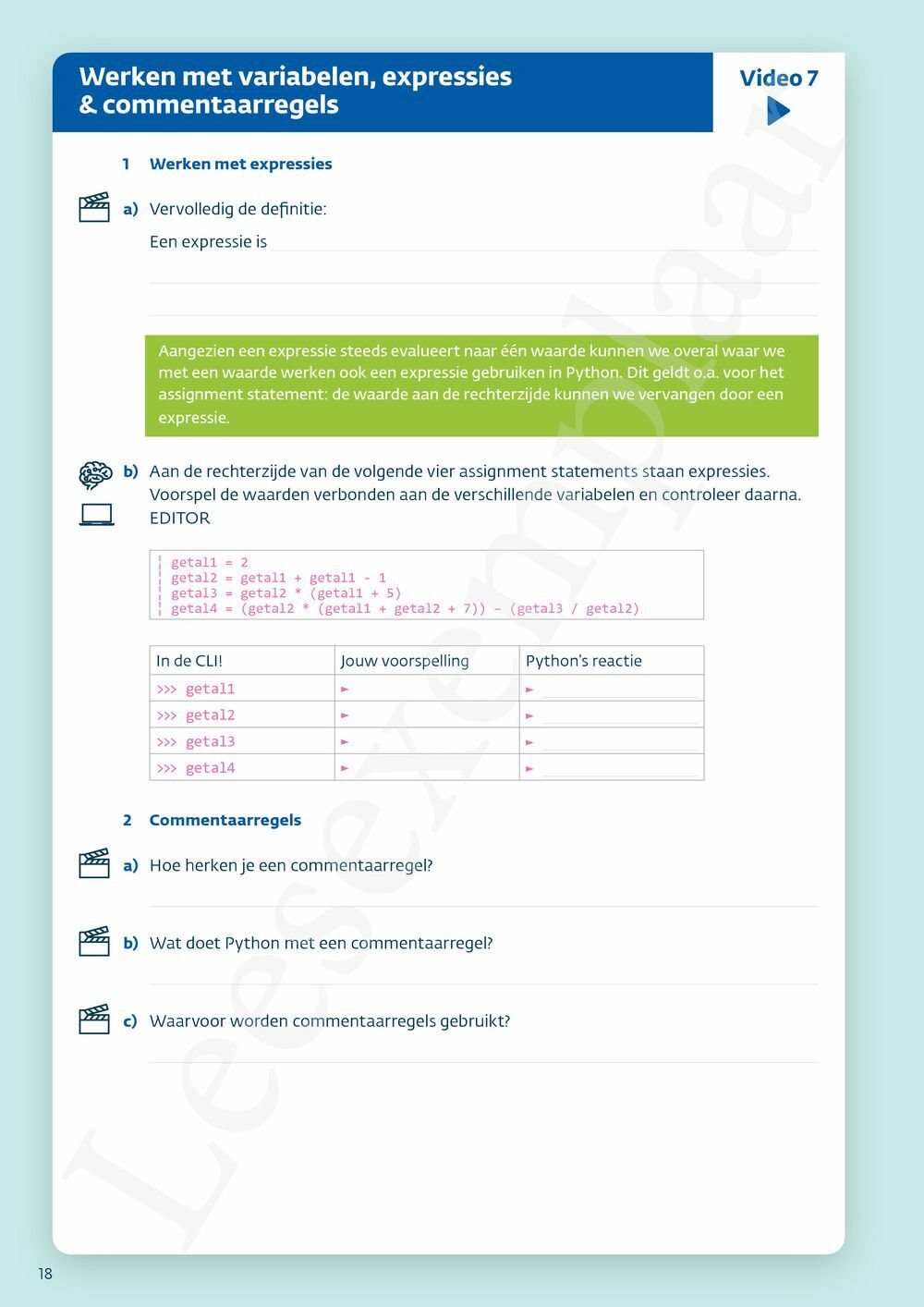 Preview: Programmeren met Python Werkboek (incl. Pelckmans Portaal)