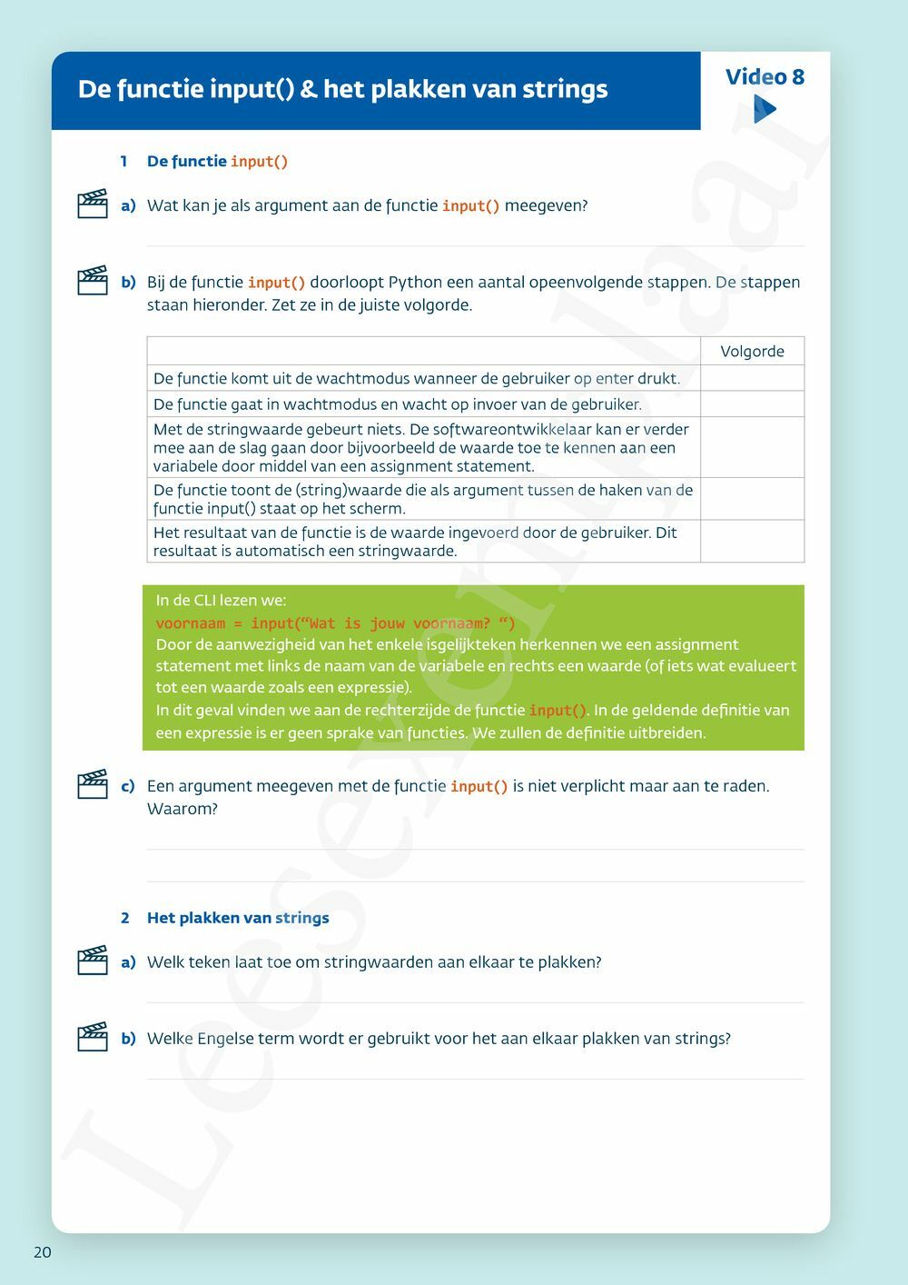 Preview: Programmeren met Python Werkboek (incl. Pelckmans Portaal)