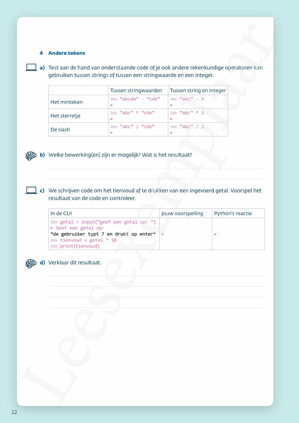 Preview: Programmeren met Python Werkboek (incl. Pelckmans Portaal)