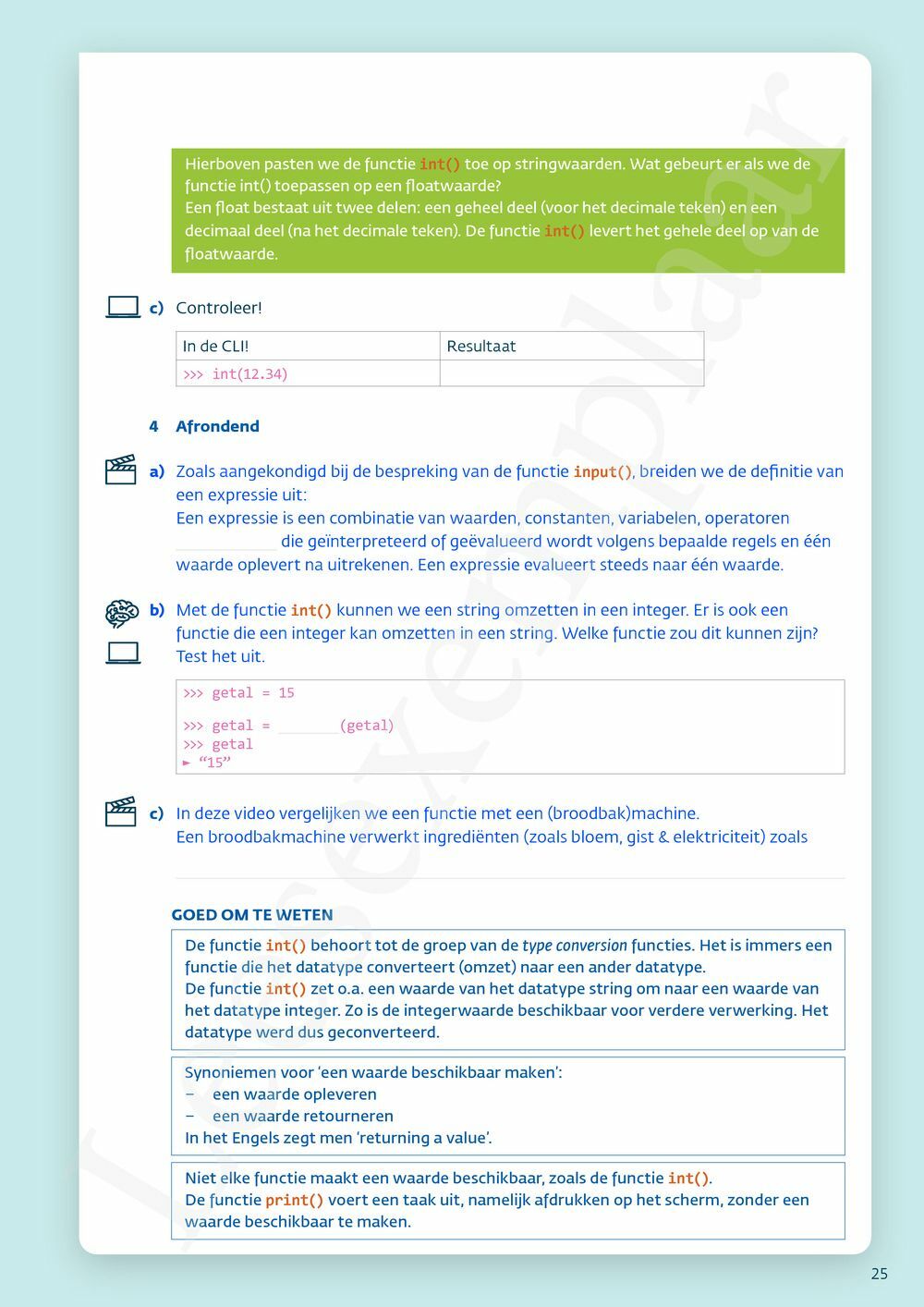 Preview: Programmeren met Python Werkboek (incl. Pelckmans Portaal)