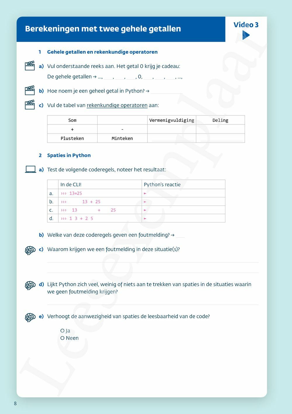 Preview: Programmeren met Python Werkboek (incl. Pelckmans Portaal)