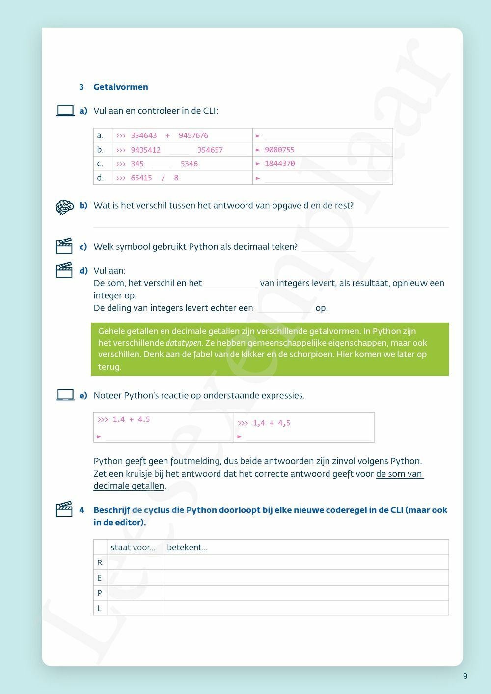 Preview: Programmeren met Python Werkboek (incl. Pelckmans Portaal)