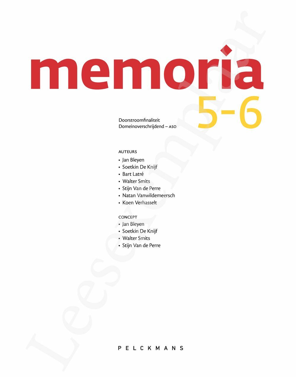 Preview: Memoria 5/6 Handboek (incl. Pelckmans Portaal) (editie 2023)