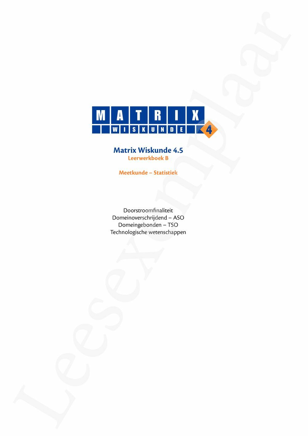 Preview: Matrix Wiskunde 4.5 Leerwerkboek B Meetkunde – Statistiek (incl. Pelckmans Portaal)