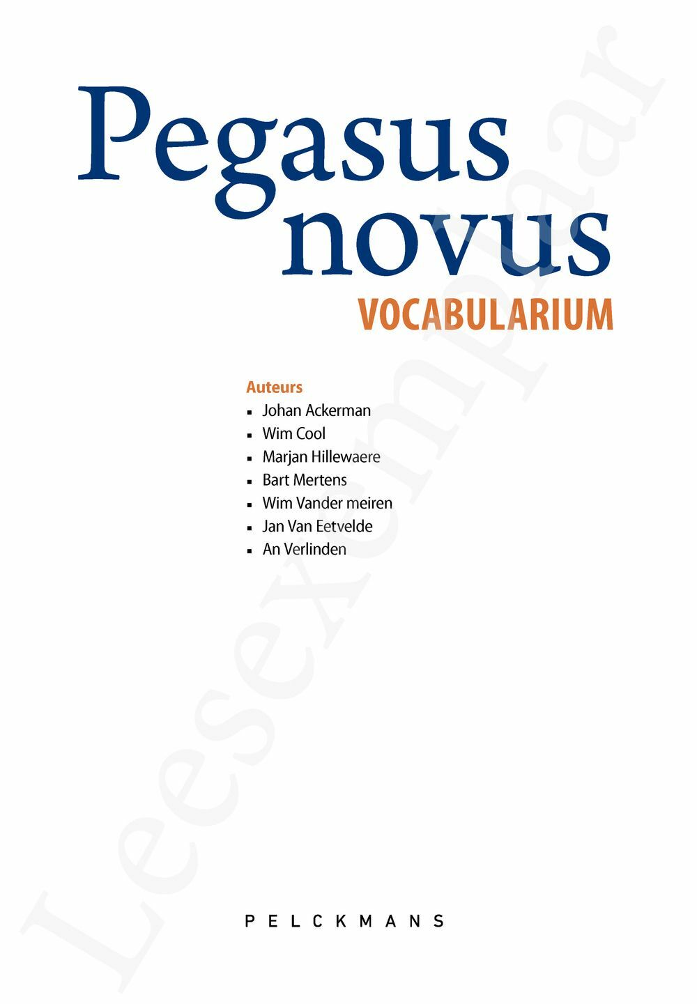 Preview: Pegasus novus Vocabularium (incl. Pelckmans Portaal)
