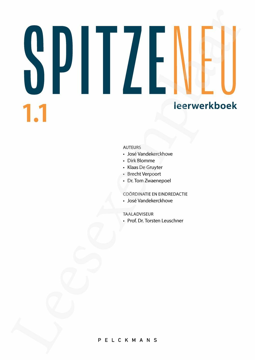 Preview: Spitze neu 1.1 Leerwerkboek (incl. Pelckmans Portaal)