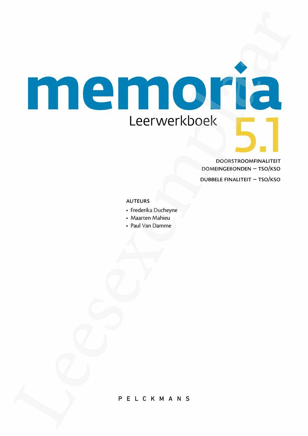 Preview: Memoria 5.1 Leerwerkboek (incl. Historische verhalen en Pelckmans Portaal)