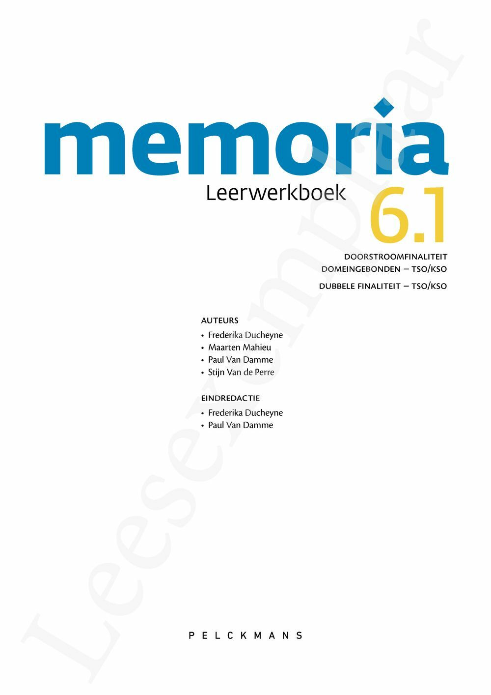 Preview: Memoria 6.1 Leerwerkboek (incl. Historische verhalen en Pelckmans Portaal)