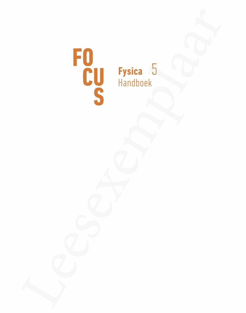 Preview: Focus Fysica 5 Handboek (incl. Pelckmans Portaal)