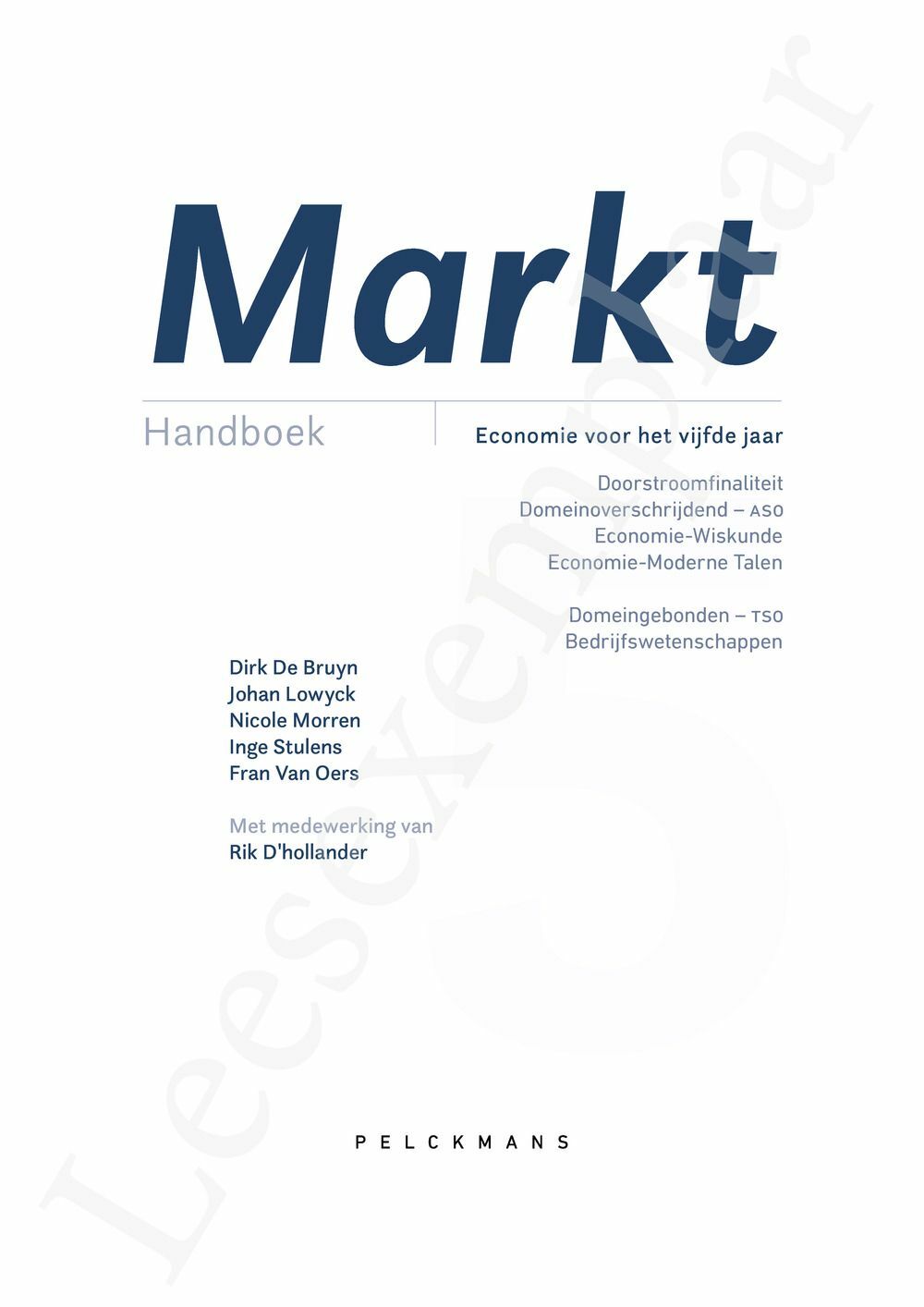 Preview: Markt 5 Economie Handboek (incl. Pelckmans Portaal)