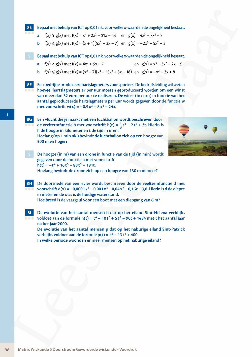 Preview: Matrix Wiskunde 5 Analyse deel 1: functieonderzoek Doorstroom Gevorderde wiskunde Handboek (incl. Pelckmans Portaal)