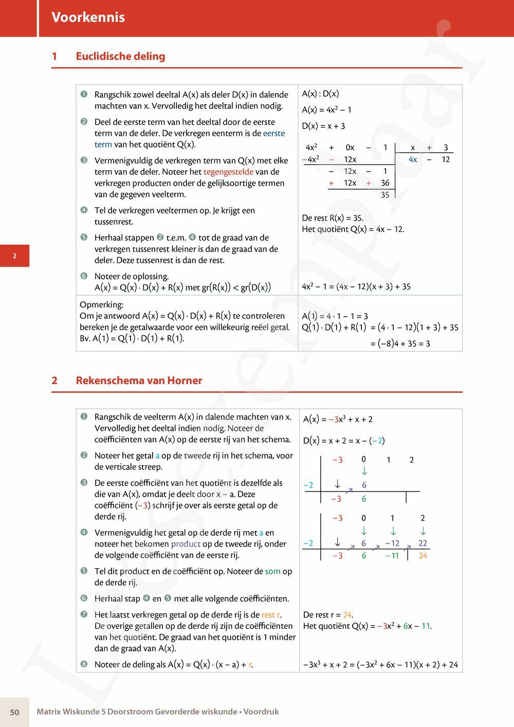 Preview: Matrix Wiskunde 5 Analyse deel 1: functieonderzoek Doorstroom Gevorderde wiskunde Handboek (incl. Pelckmans Portaal)