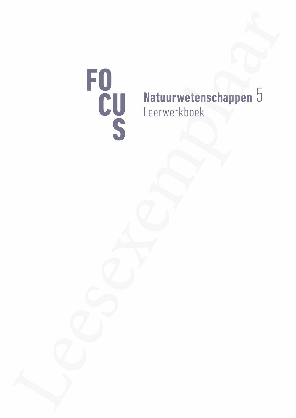 Preview: Focus Natuurwetenschappen 5 Leerwerkboek (incl. Pelckmans Portaal)