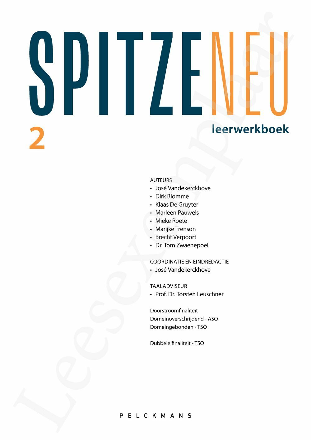 Preview: Spitze neu 2 Leerwerkboek (incl. Pelckmans Portaal)